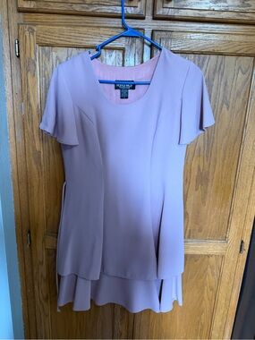 Dusty Pink Layered Short Sleeve Dress vintage
